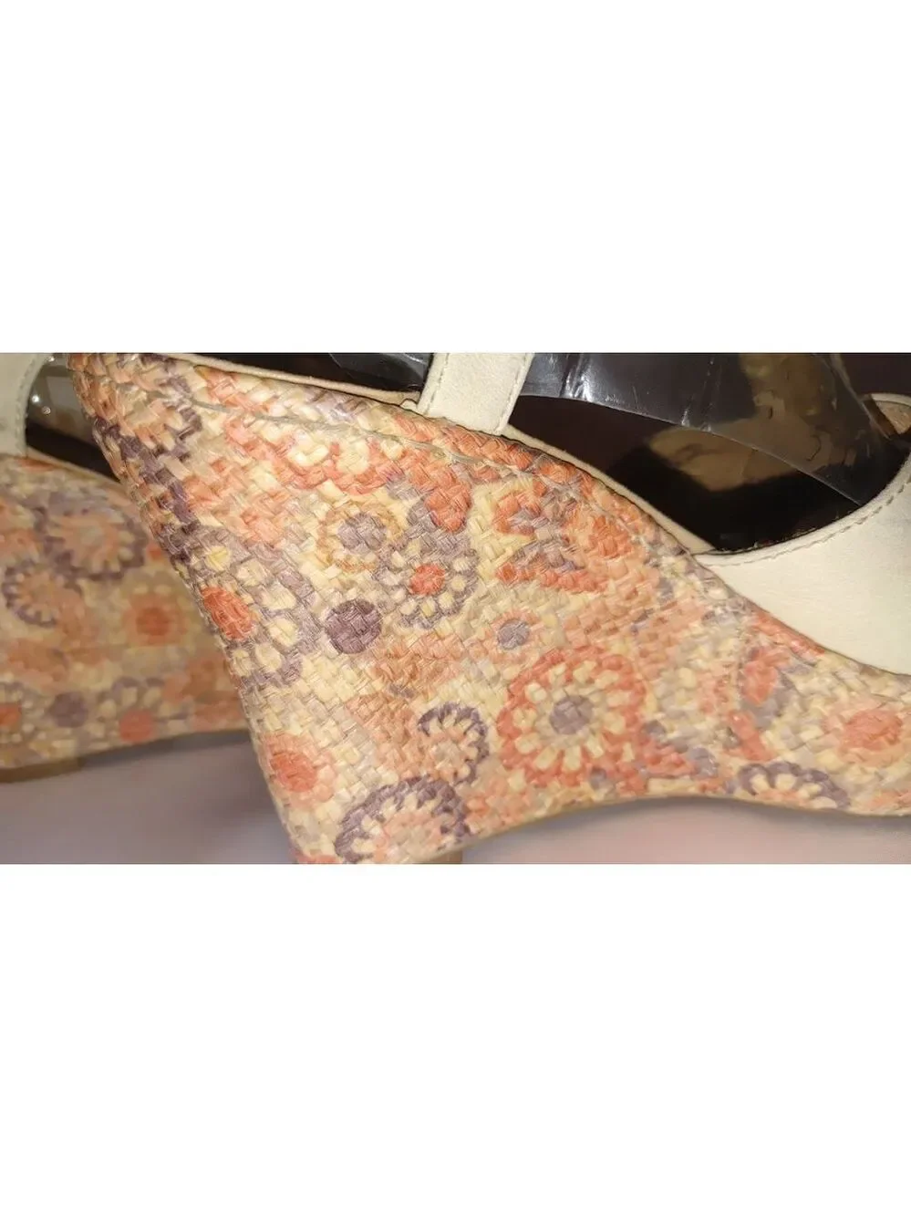 Born Rebecka Floral Cork Wedge Sandals Size 8